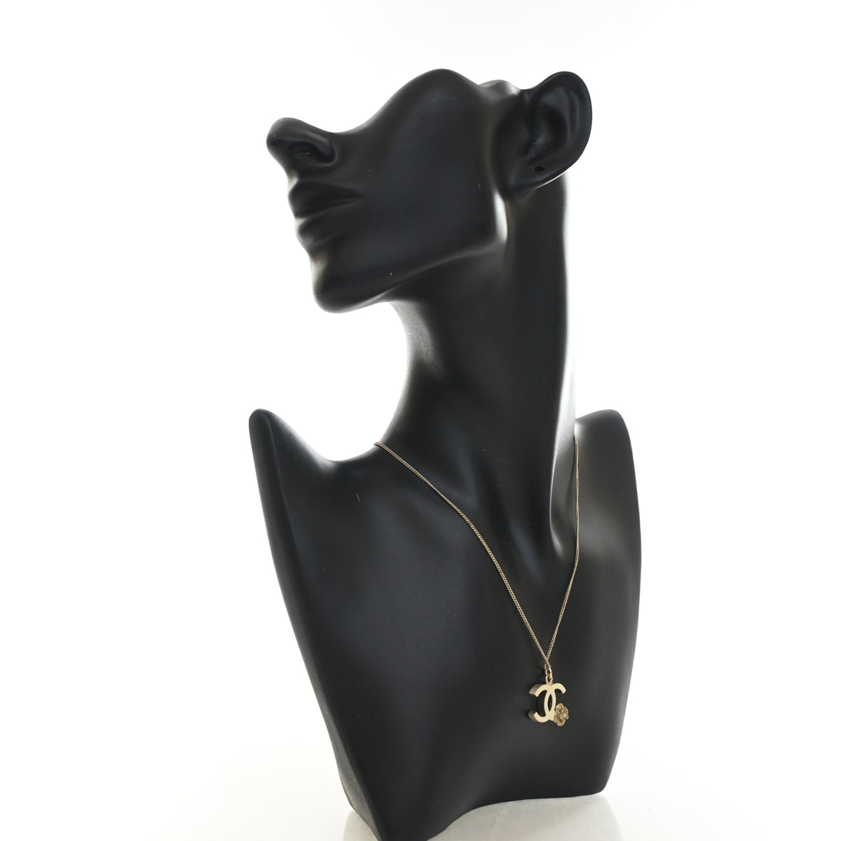 Pre-Owned Chanel Necklace CC Camellia Pendant, worn on model
