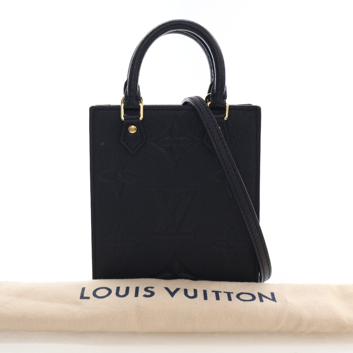 Pre-Owned Louis Vuitton Sac Plat Petit Monogram Empriente, flat lay