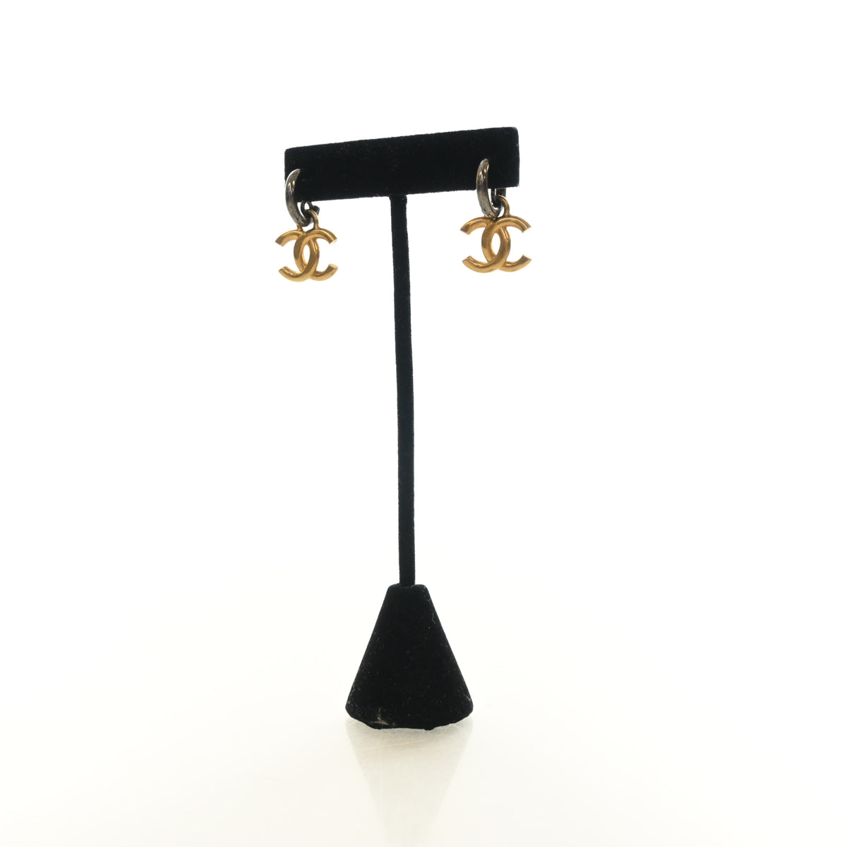 Pre-Owned Chanel Mixed Metal CC Drop Earrings, front view