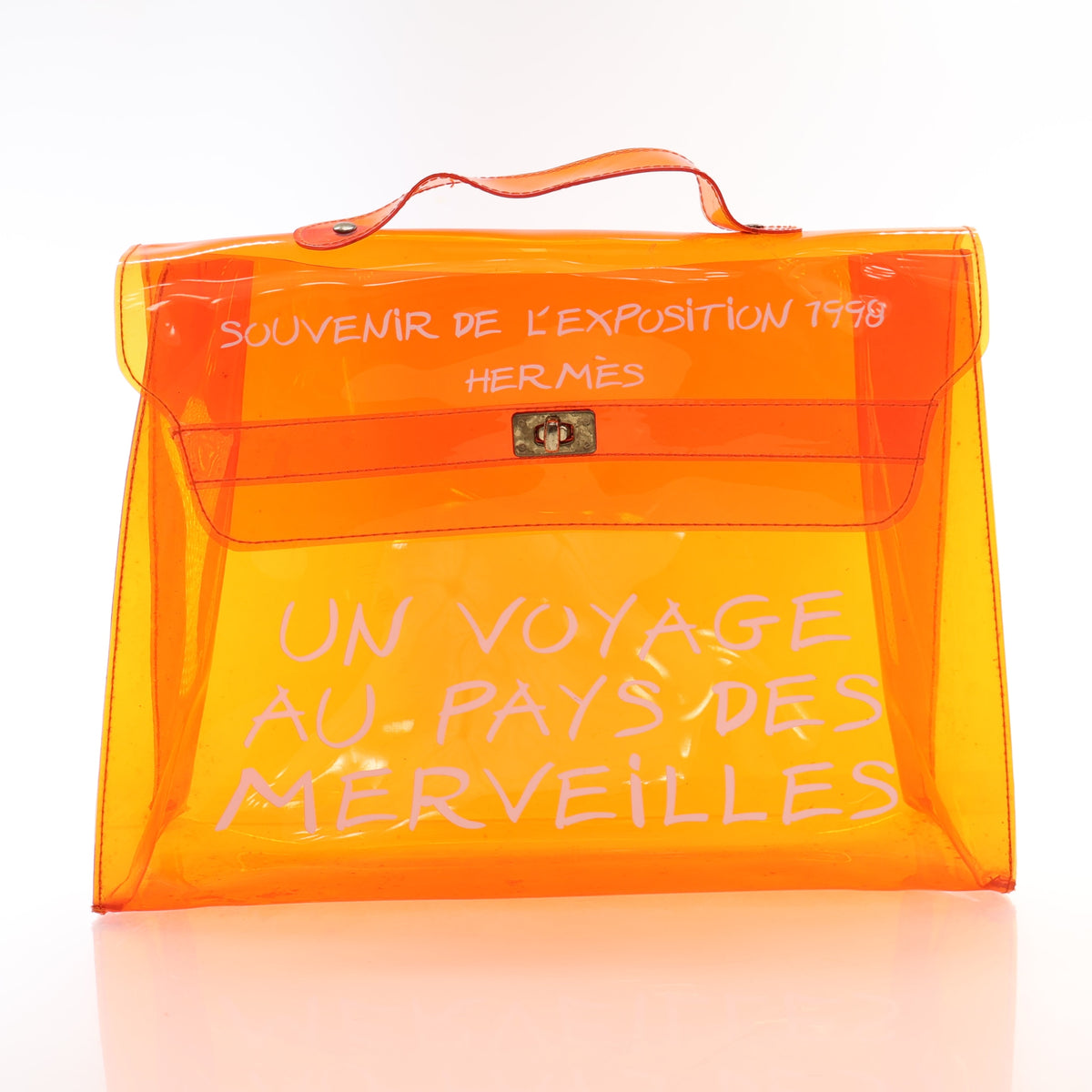 Vintage Hermès Orange Vinyl Souvenir De L’exposition, front view, photo 16 of 16