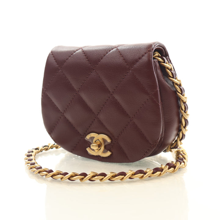 Chanel Mini Lambskin Coco Mail Clutch With Chain
