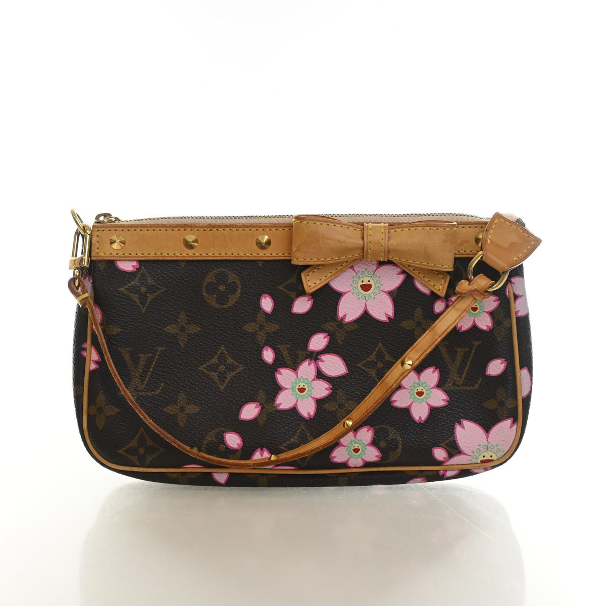 Vintage Louis Vuitton Pochette Monogram Cherry Blossom Accessoires, front view, authenticated at Luxe Du Jour