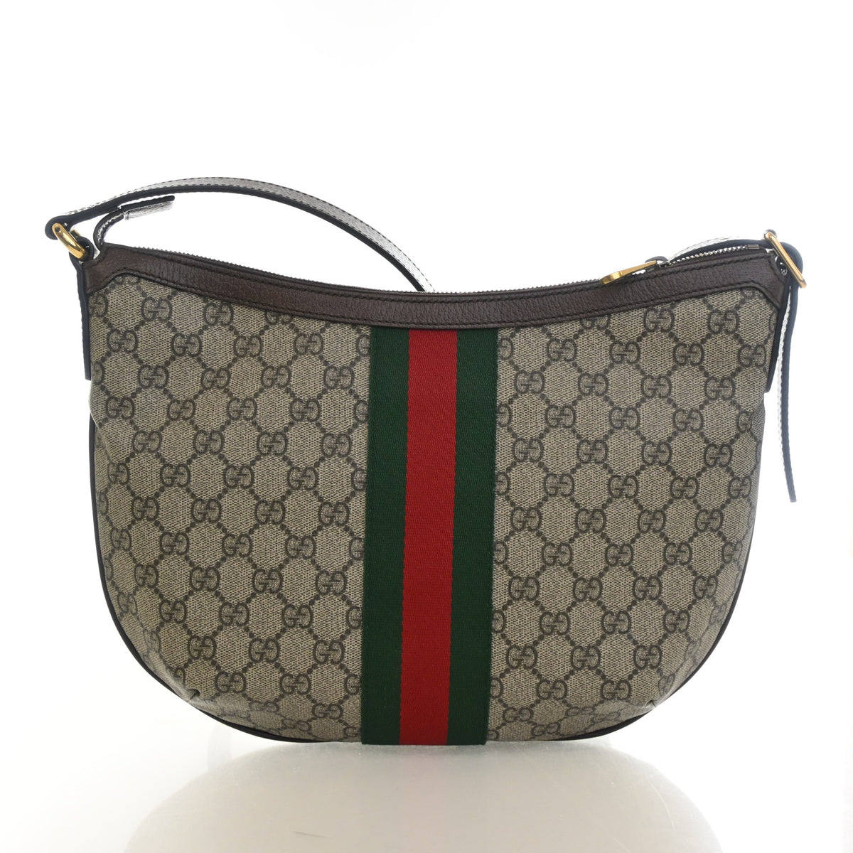 Pre-Owned Gucci Ophidia Small GG Supreme Half Moon Hobo, front view, photo 11 of 14