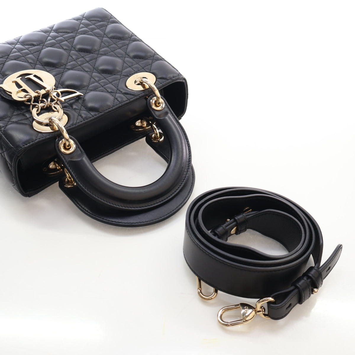 Pre-Owned Christian Dior Lady Dior Small Lambskin My Abcdior, flat lay