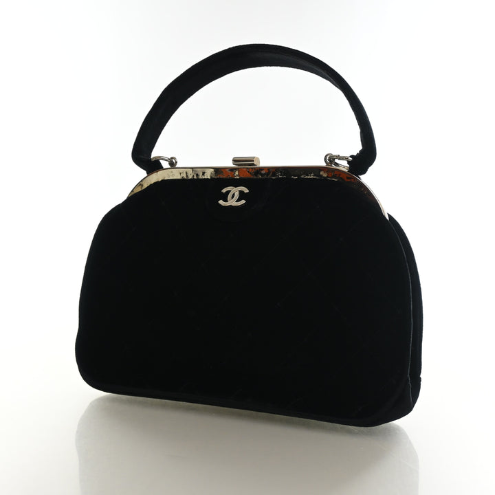 Chanel Vintage Velvet Frame Top Handle Bag