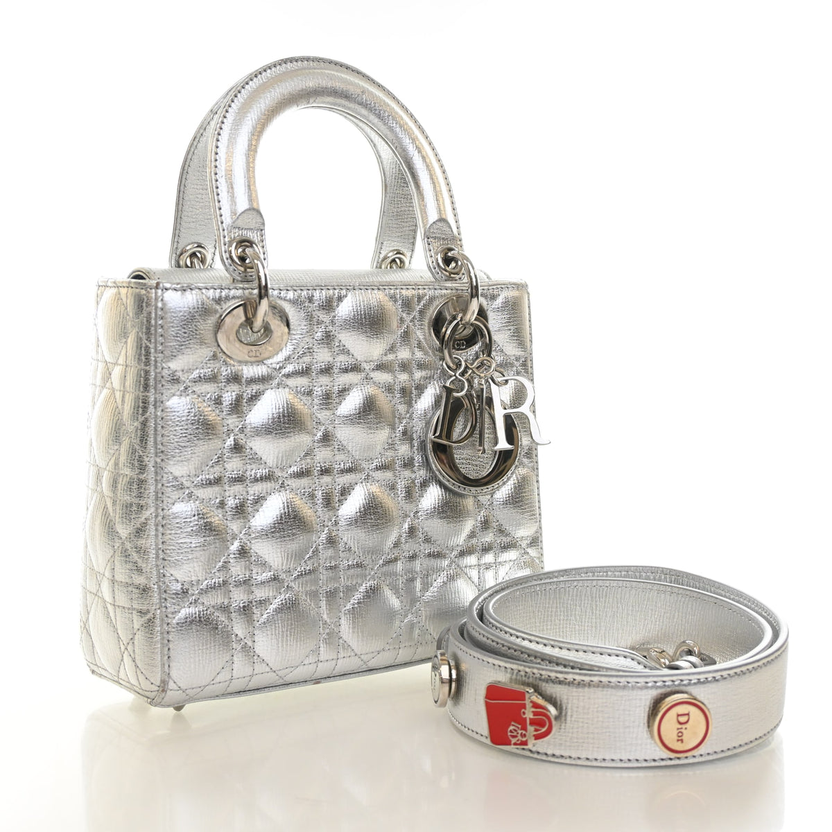 Pre-Owned Christian Dior My Lady Dior Small Calfskin Lucky Badges, front view
