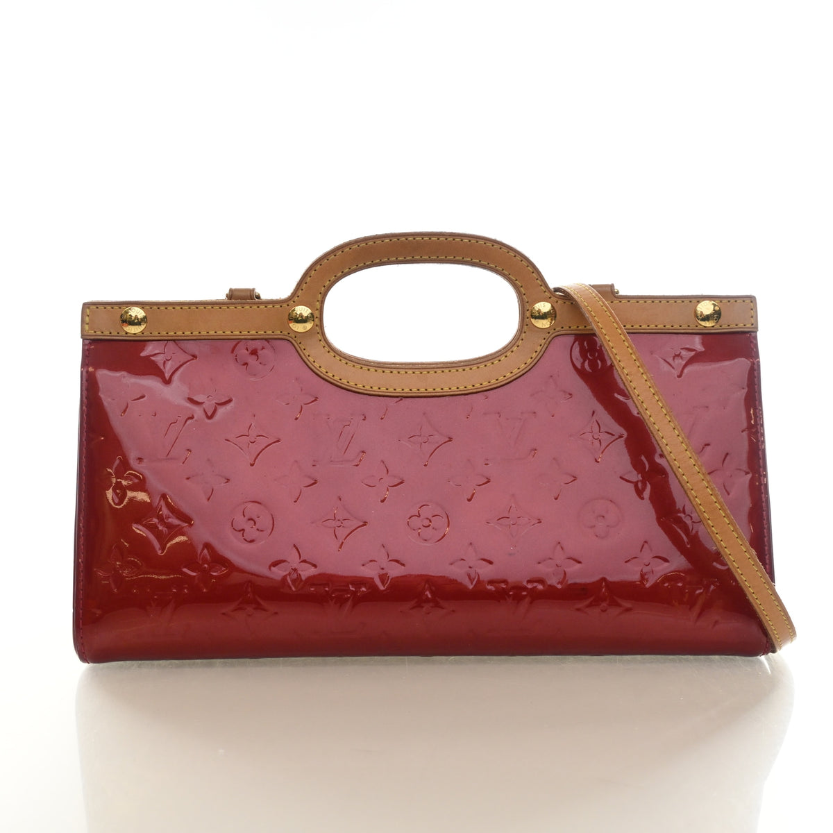 Pre-Owned Louis Vuitton Monogram Vernis Roxbury, front view, authenticated at Luxe Du Jour