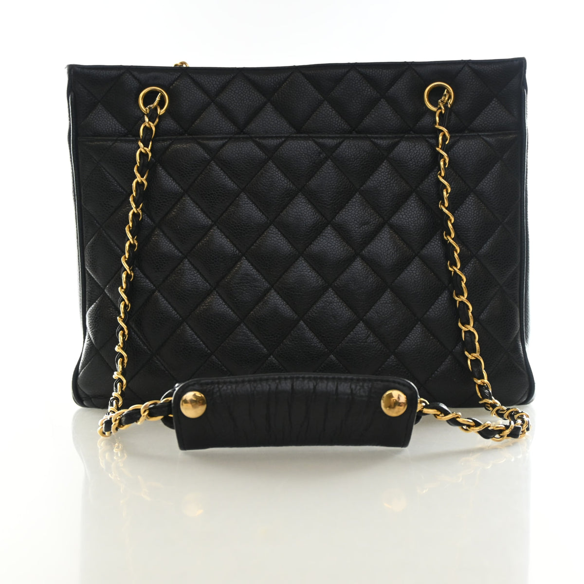 Vintage Chanel Shopping Tote Caviar Leather, back view