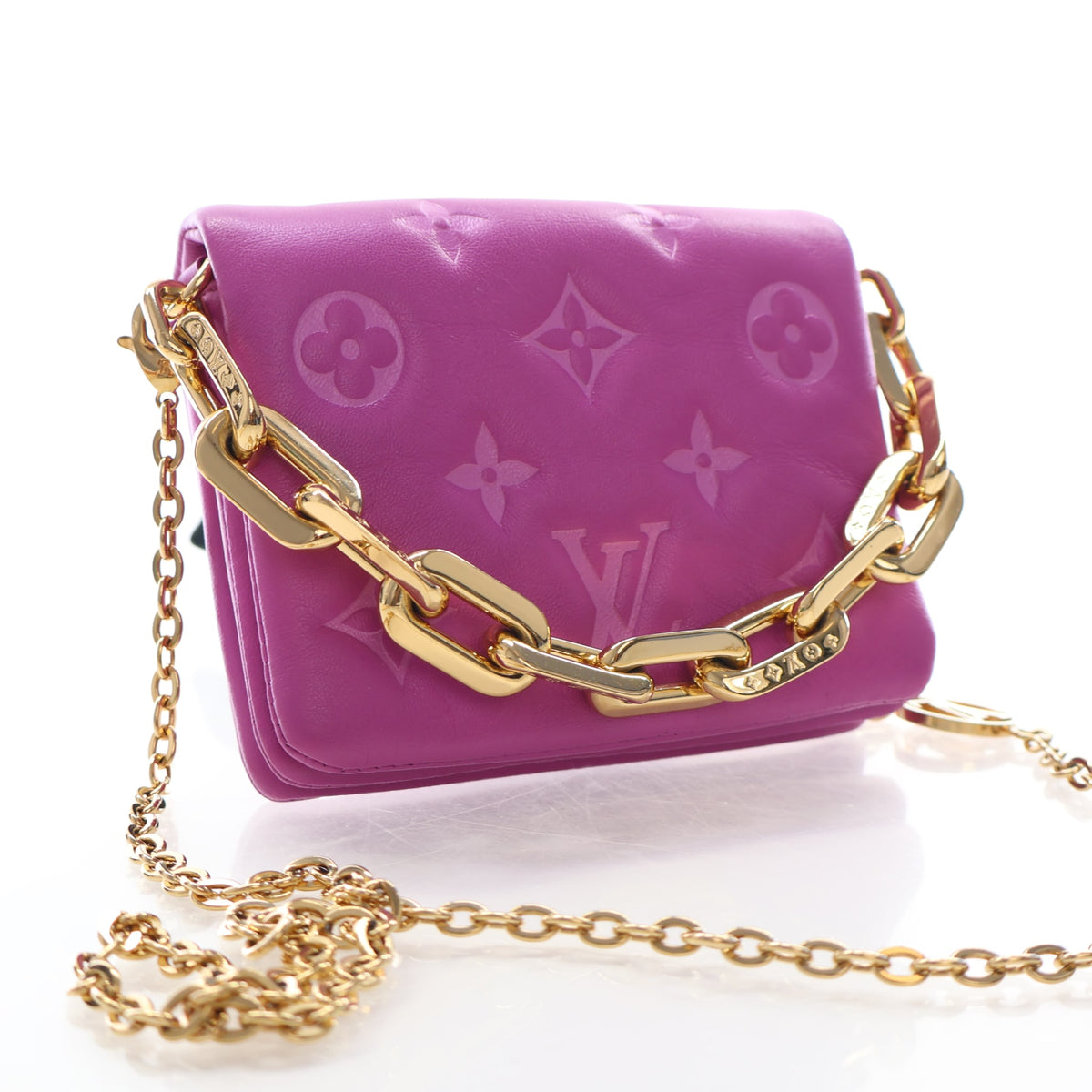 Pre-Owned Louis Vuitton Belt Bag Lambskin Coussin, front view