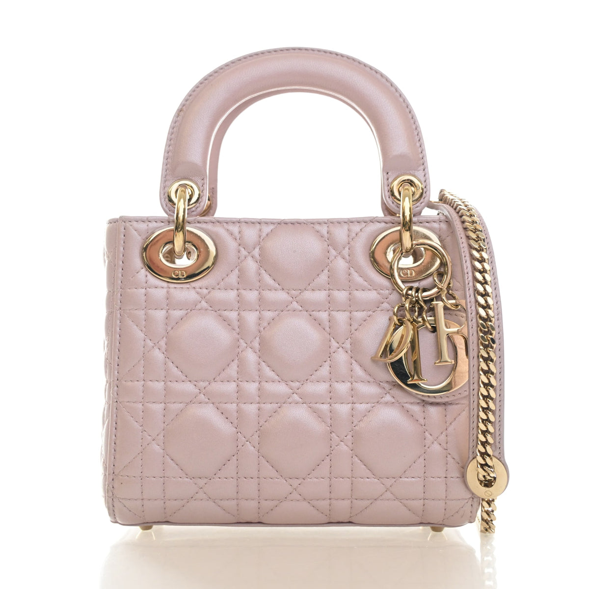 Pre-Owned Christian Dior Lady Dior Mini Lambskin, front view, photo 1 of 22