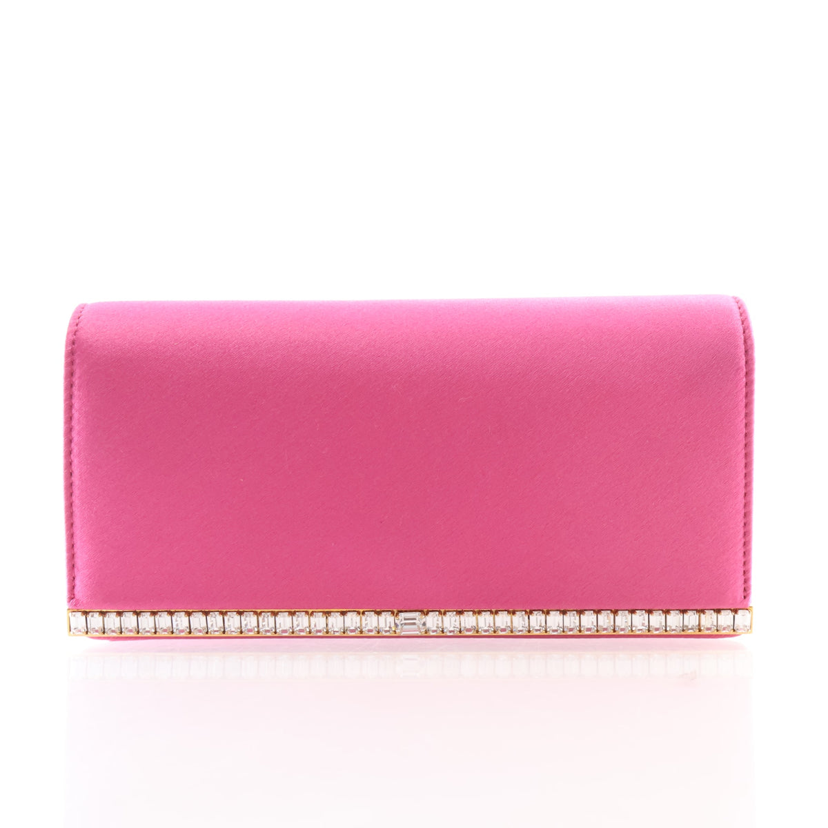 Pre-Owned Prada Clutch Small Fuchsia Satin, front view