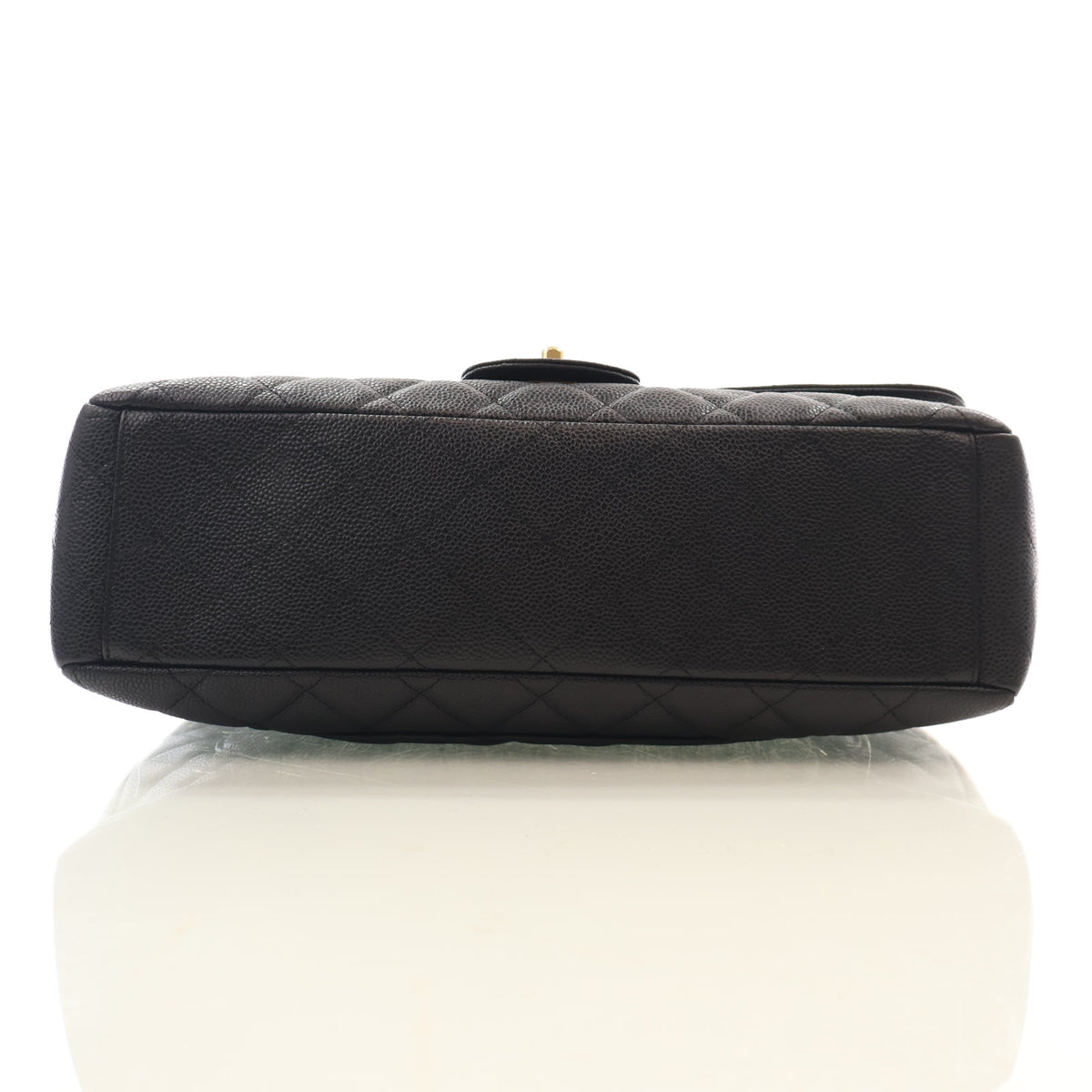 Pre-Owned Chanel Flap Bag Maxi Caviar Leather Classic Single, base and feet view, photo 9 of 17