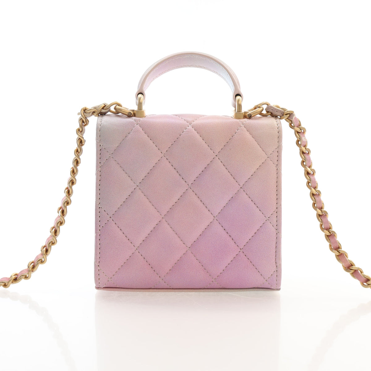 Pre-Owned Chanel Top Handle Mini Lambskin Flap Bag, front view, photo 12 of 19