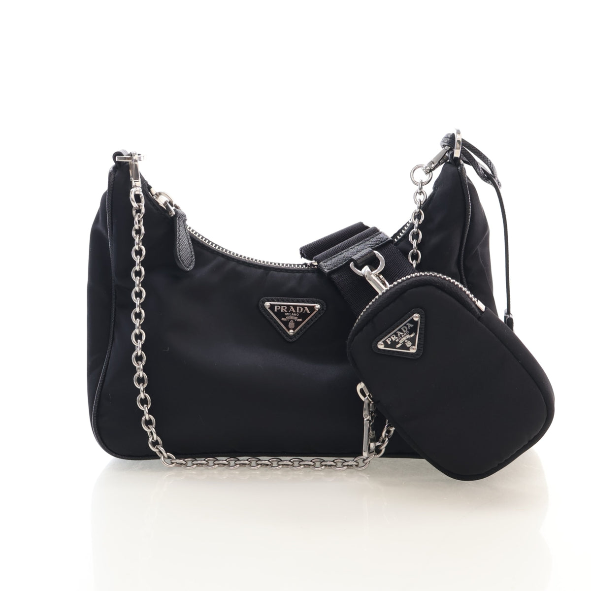Pre-Owned Prada Mini Re-nylon Re-edition 2000, front view, authenticated at Luxe Du Jour