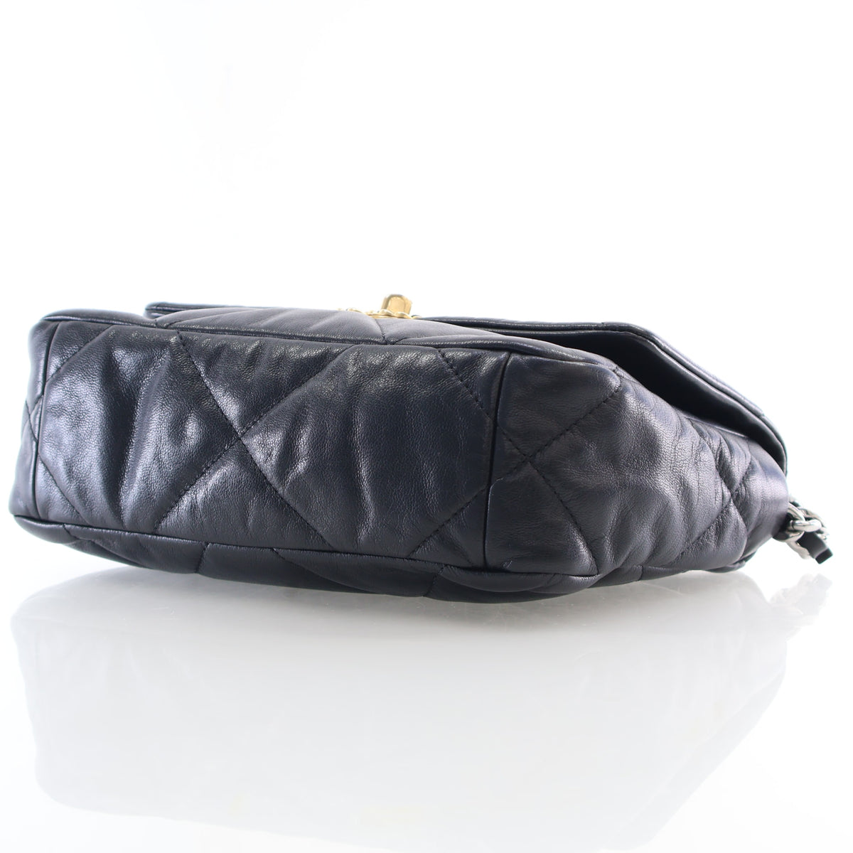 Pre-Owned Chanel 19 Flap Bag Medium Lambskin, base and feet view, photo 7 of 21