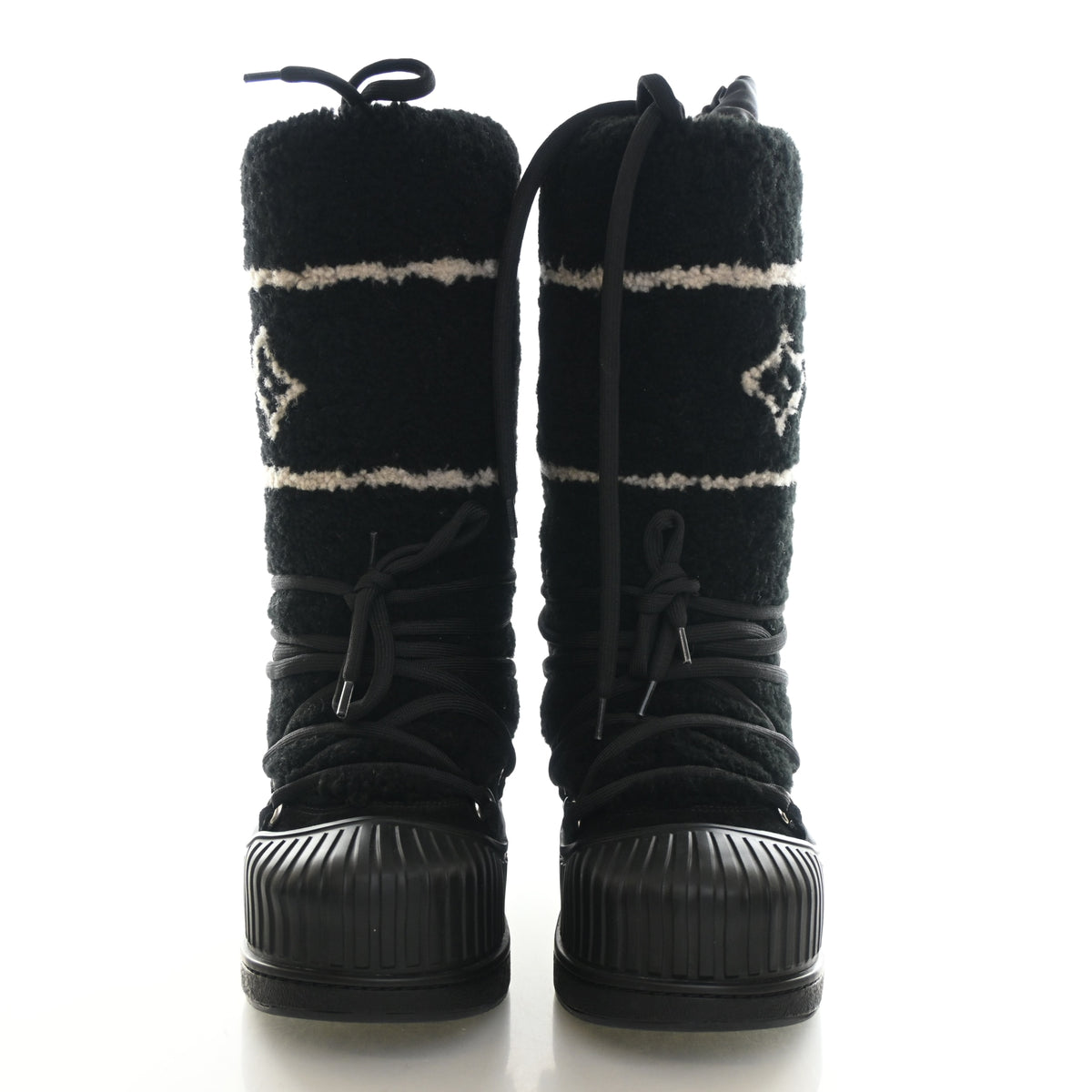 Pre-Owned Louis Vuitton Boots Sz 38 Shearling Polar Flat High, front view, photo 6 of 8