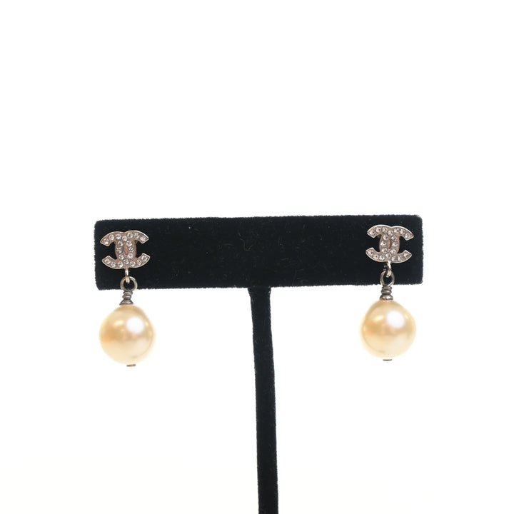 Chanel Pearl CC Drop Earrings