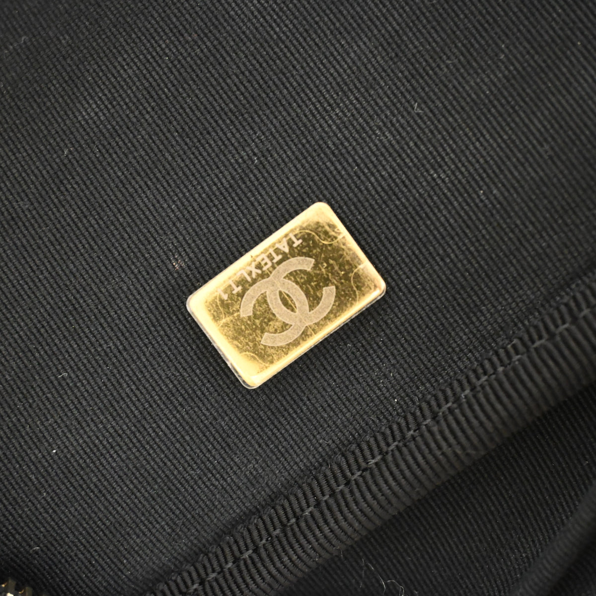 Pre-Owned Chanel Maxi Calfskin Travel Bowling Bag, gold embossed logo detail, photo 13 of 14