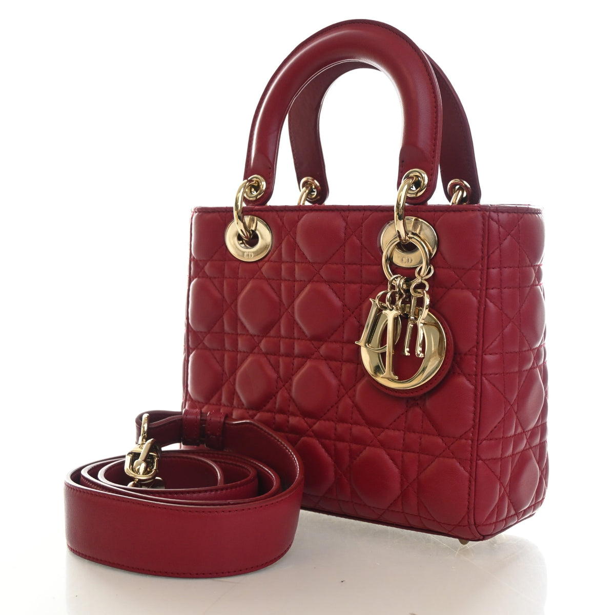 Pre-Owned Christian Dior My Lady Dior Small Lambskin Lucky Badges, three-quarter view, photo 3 of 17