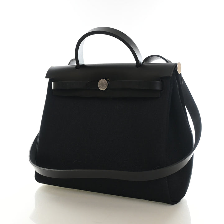 Hermes Noir Toile Herbag Zip 31