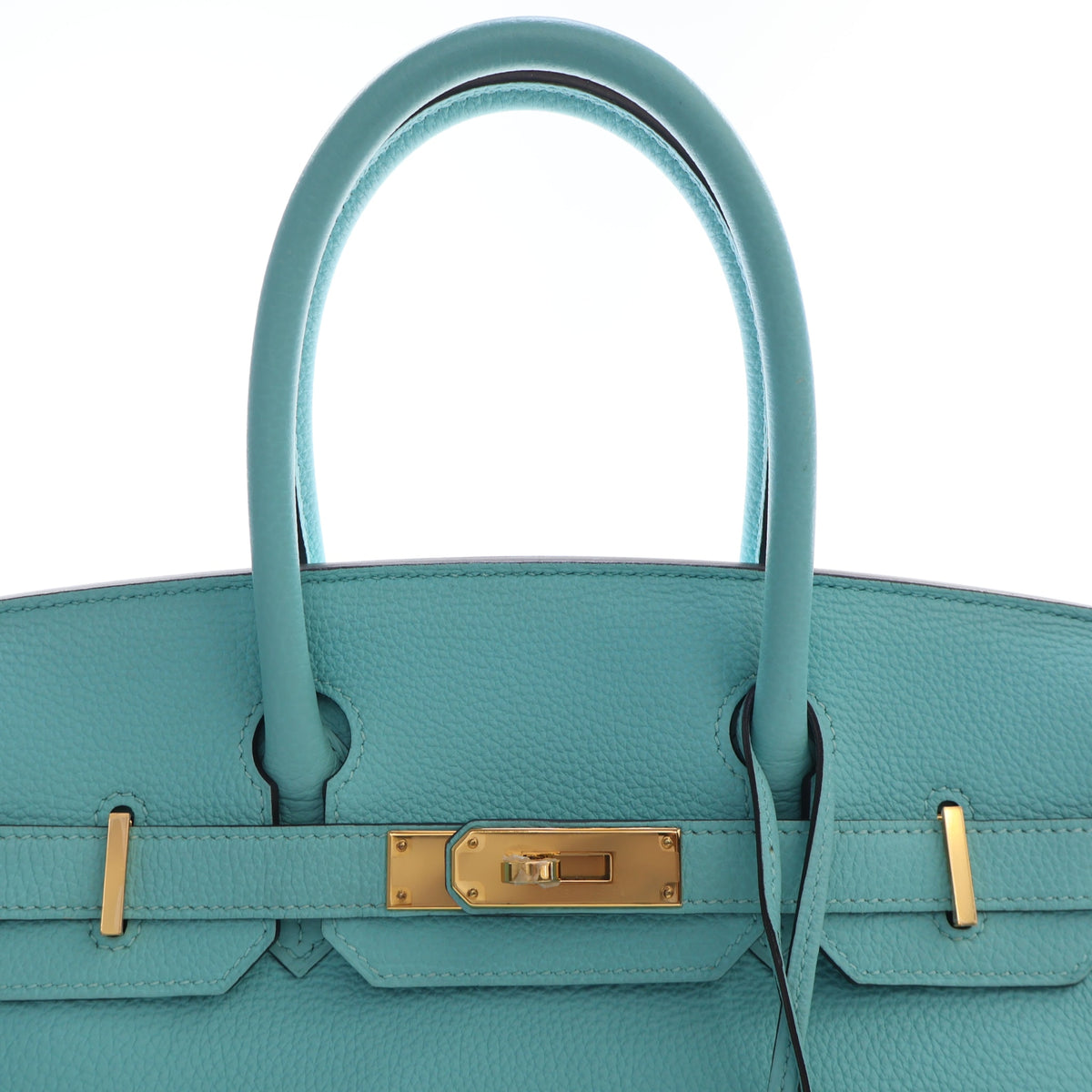 Pre-Owned Hermès Birkin 30 Bleu Atoll Togo Leather, front view, photo 7 of 20