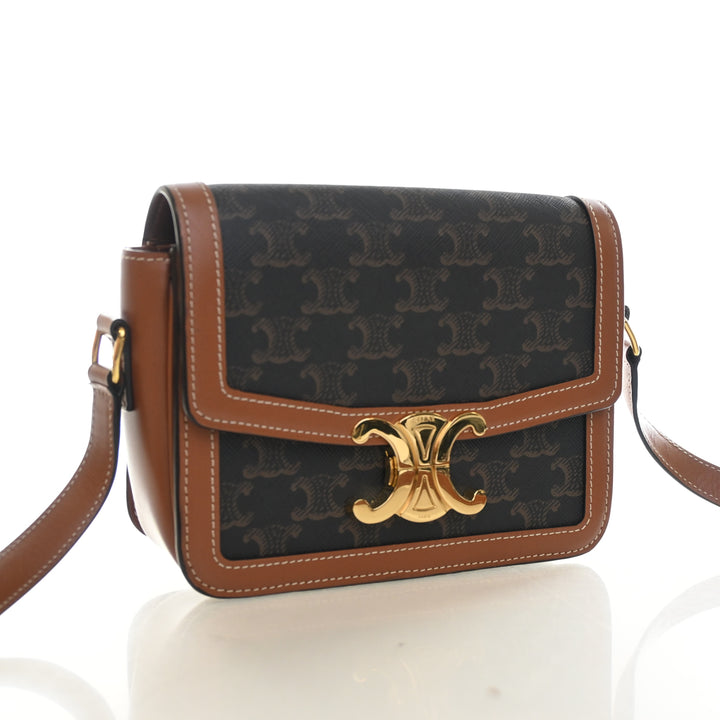 Celine Teen Triomphe Canvas Triomphe Flap Bag