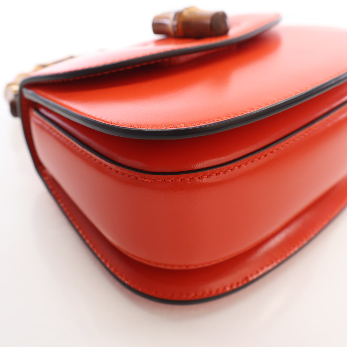 Pre-Owned Gucci Mini Calfskin Bamboo 1947 Bag, side profile, photo 5 of 17