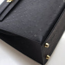Hermes Noir Ostrich Sellier...