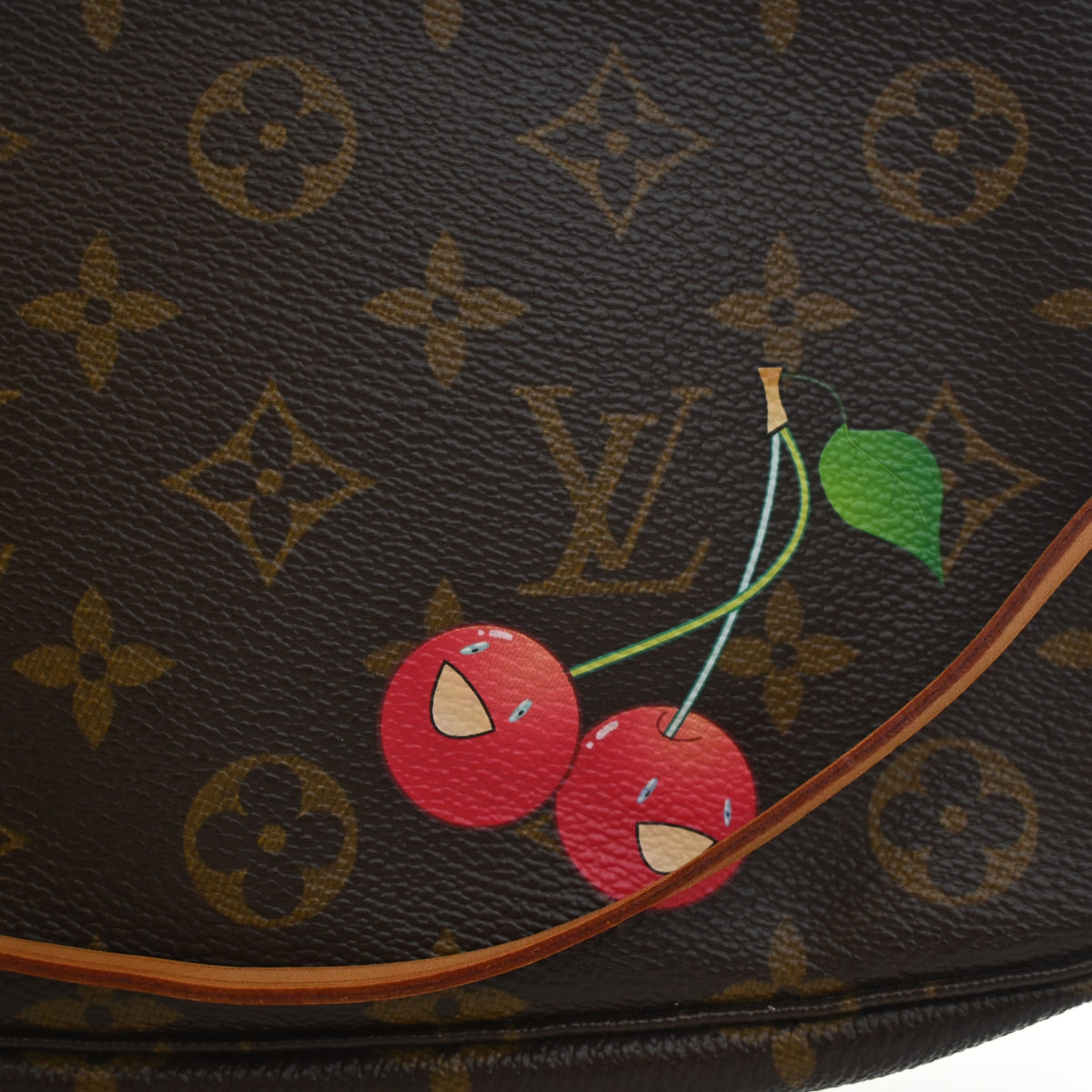 Vintage Louis Vuitton Pochette Monogram Cerises Accessoires, logo detail