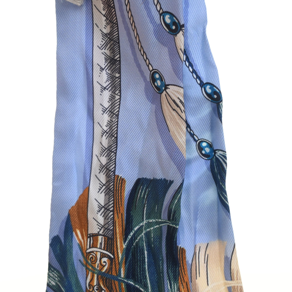 Pre-Owned Hermès Cavalcades Silk Twilly, flat lay