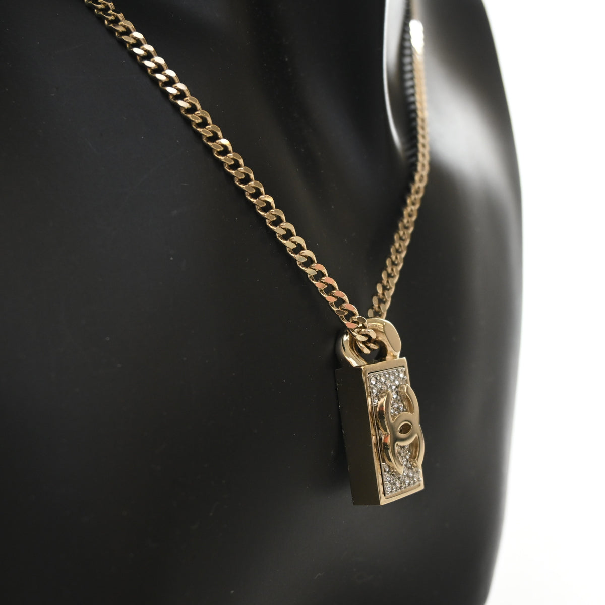 Chanel Crystal Dog Tag Charm Necklace, photo 3 of 10