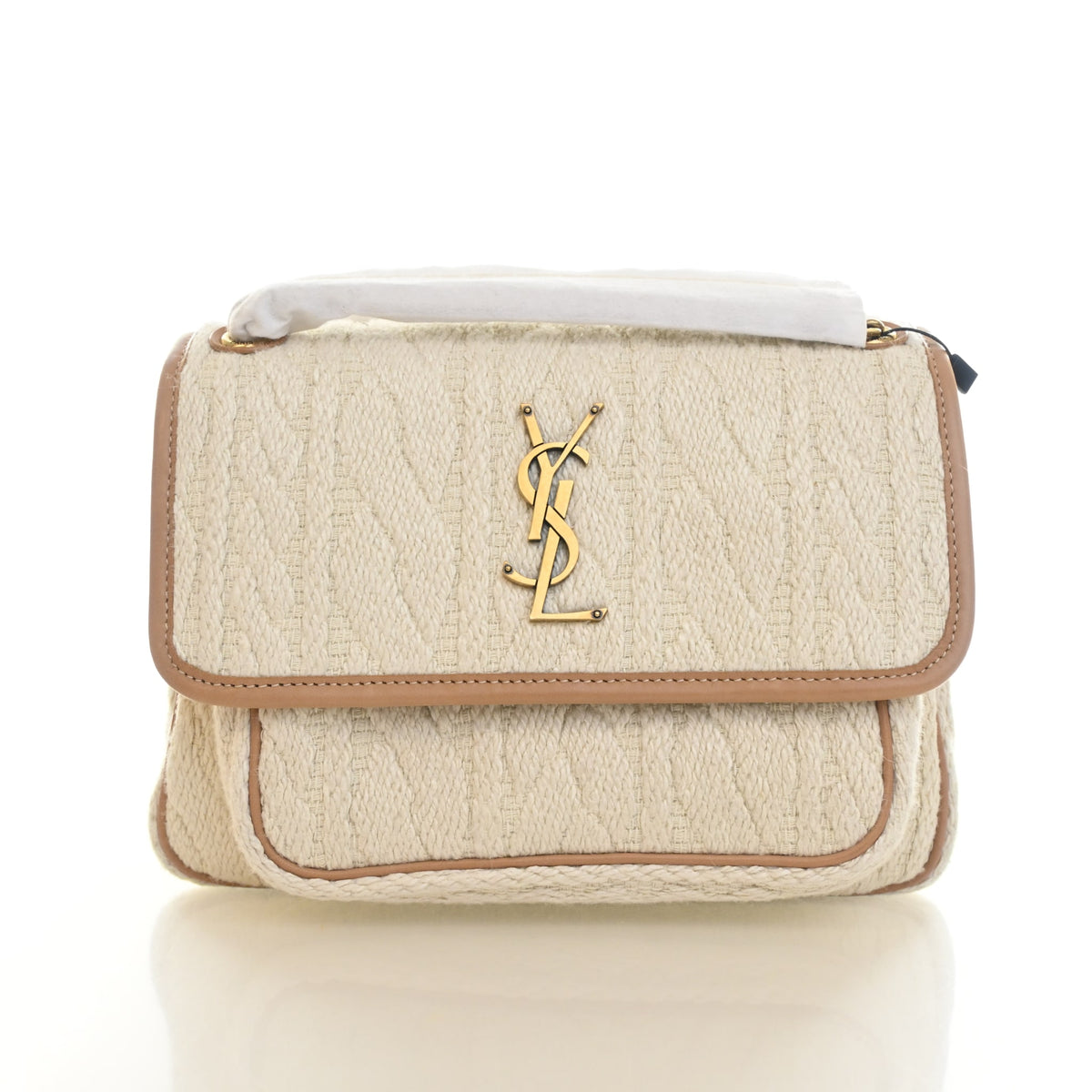 Pre-Owned Saint Laurent Small Mixed Fibers Niki, front view, authenticated at Luxe Du Jour