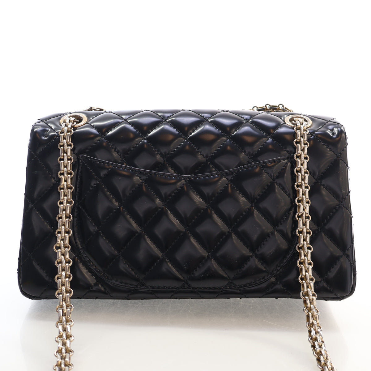 Pre-Owned Chanel Flap Bag 225 Glazed Calfskin Accordion Single, back view
