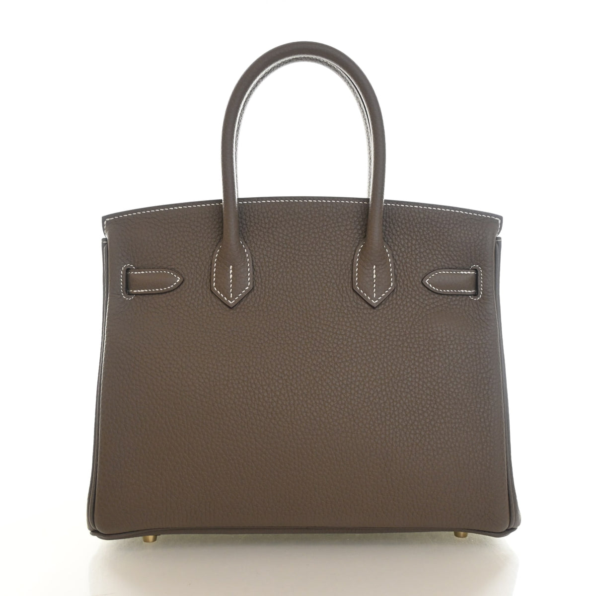 Pre-Owned Hermès Birkin 30 Etoupe Clemence Leather, front view, photo 11 of 14