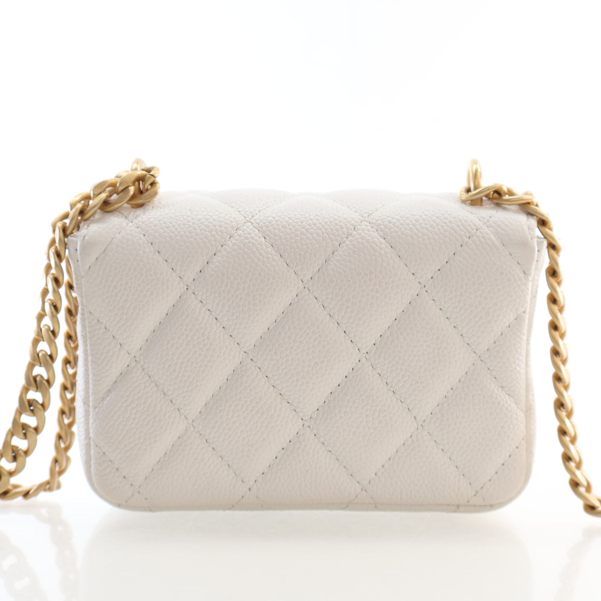 Pre-Owned Chanel Flap Bag Micro Caviar Leather Sweetheart Crush, front view, photo 11 of 17