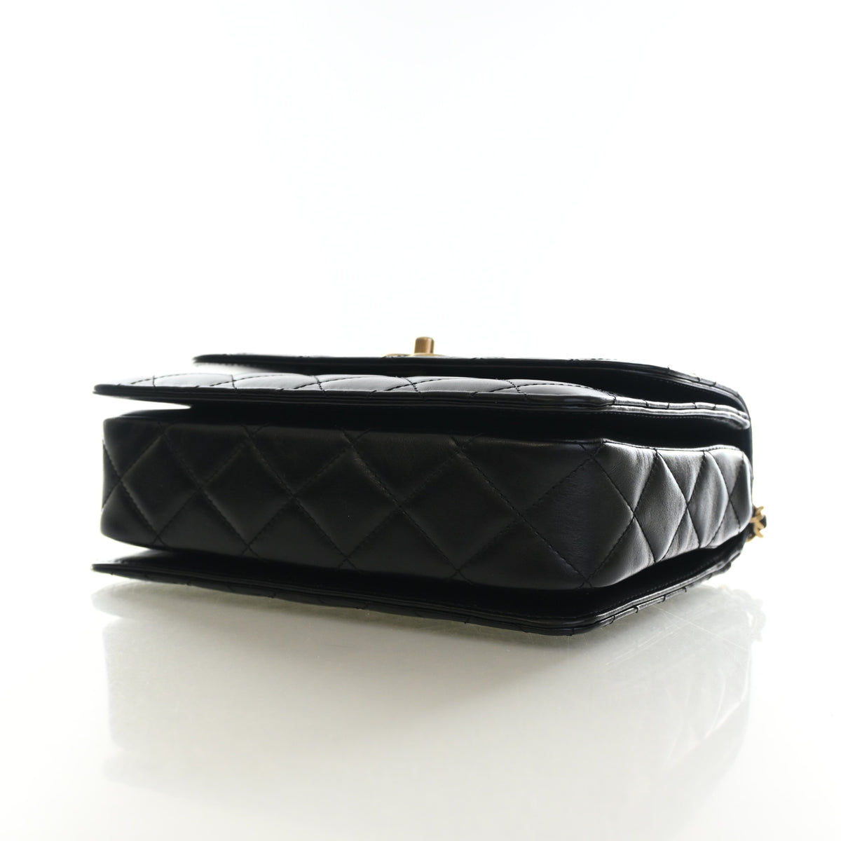 Chanel Medium Lambskin Metal Chain Top Handle Flap Bag, photo 7 of 15