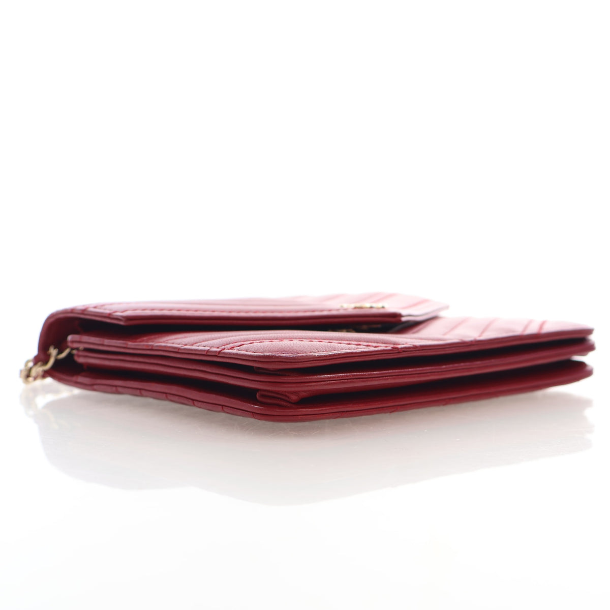 Chanel Lambskin Chevron Wallet on Chain, photo 5 of 17