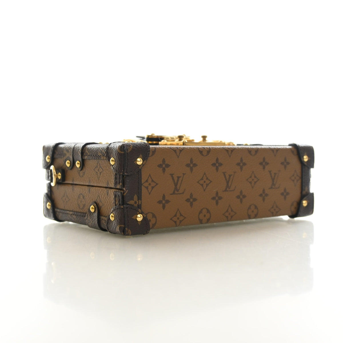 Pre-Owned Louis Vuitton Reverse Monogram Petite Malle, base and feet view