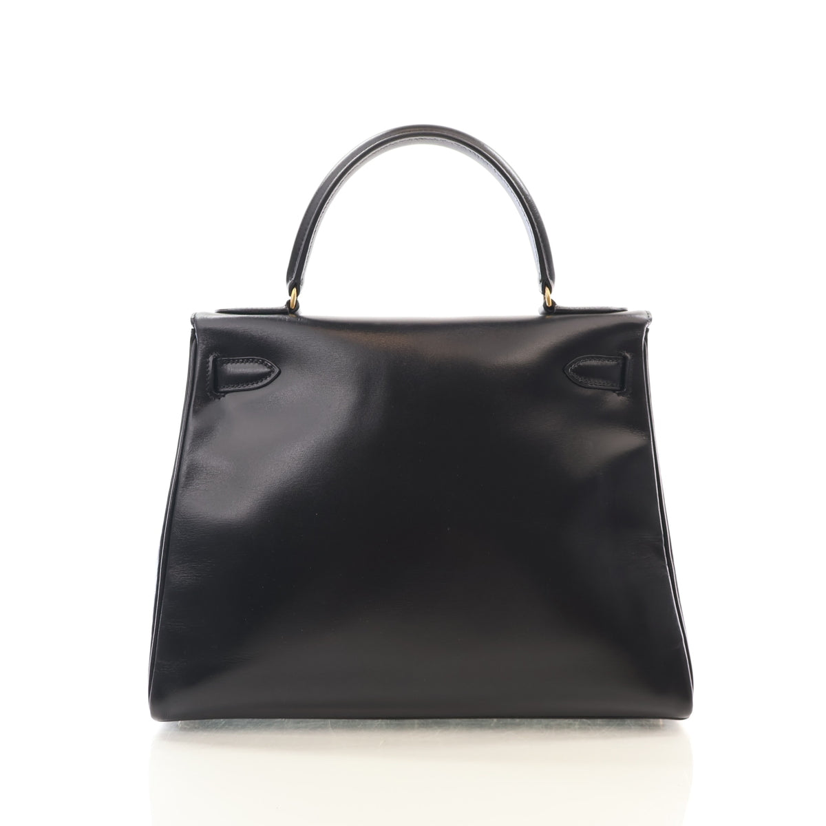 Vintage Hermès Kelly 28 Noir Box Calf, front view, photo 12 of 18