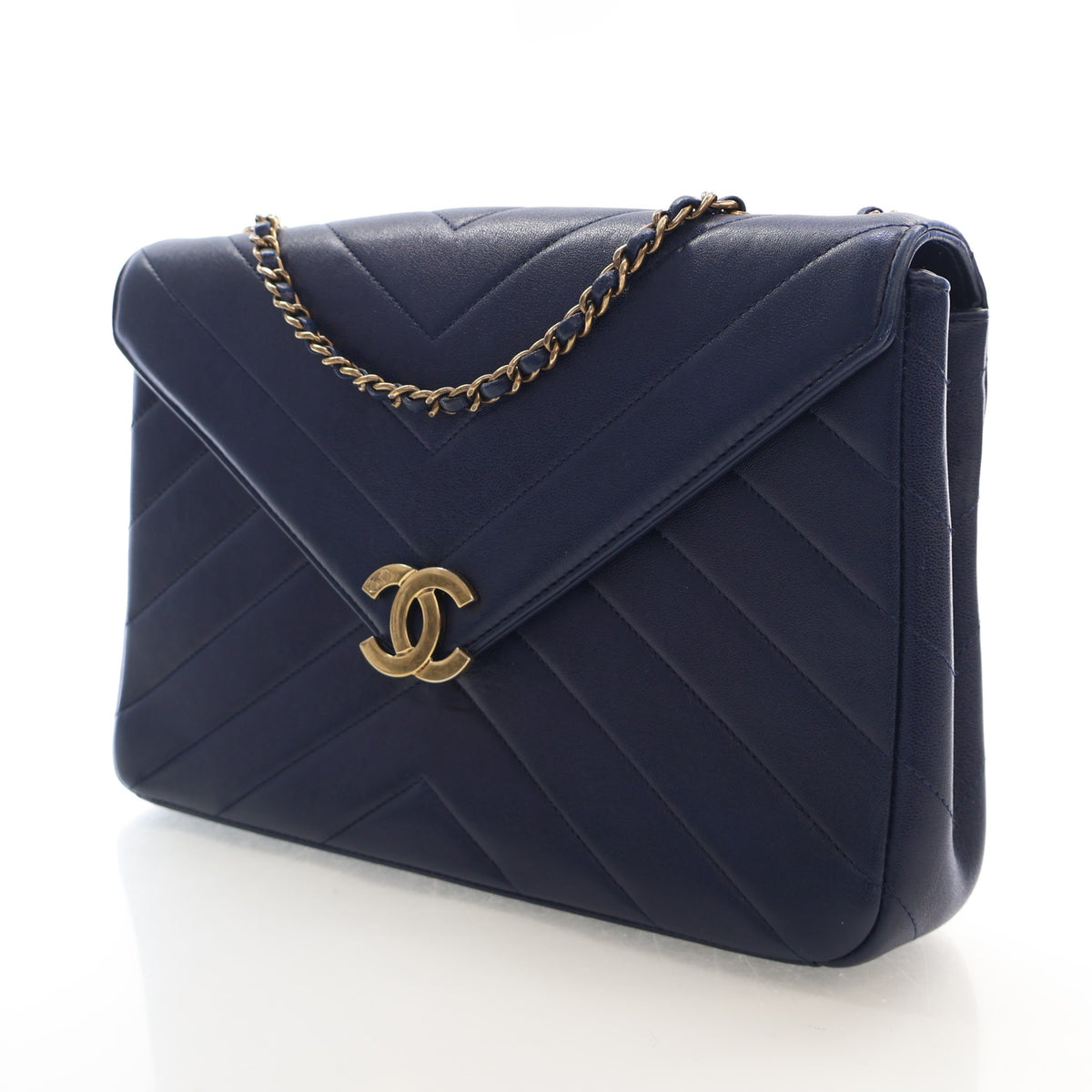 Pre-Owned Chanel Flap Bag Medium Lambskin Chevron Paris-seoul Envelope, front view, photo 3 of 17