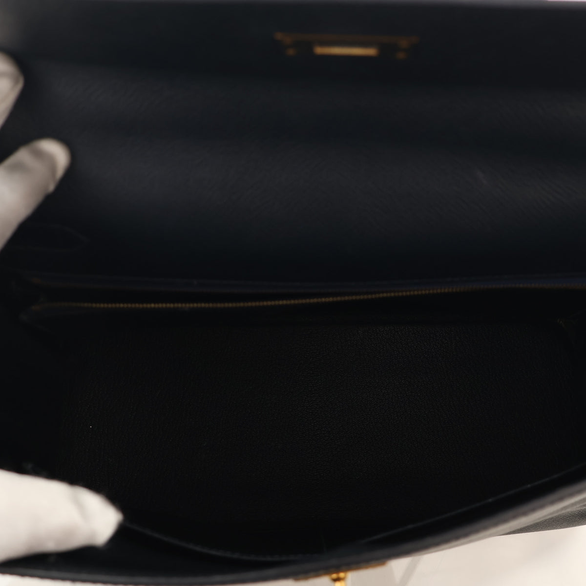 Hermes Vintage Bleu Marine Courchevel Kelly 32, photo 16 of 23