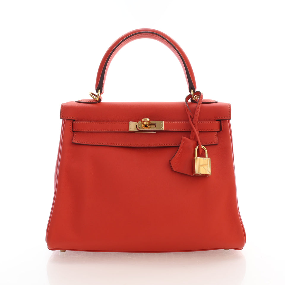 Hermes Rouge Pivoine Swift Kelly 25