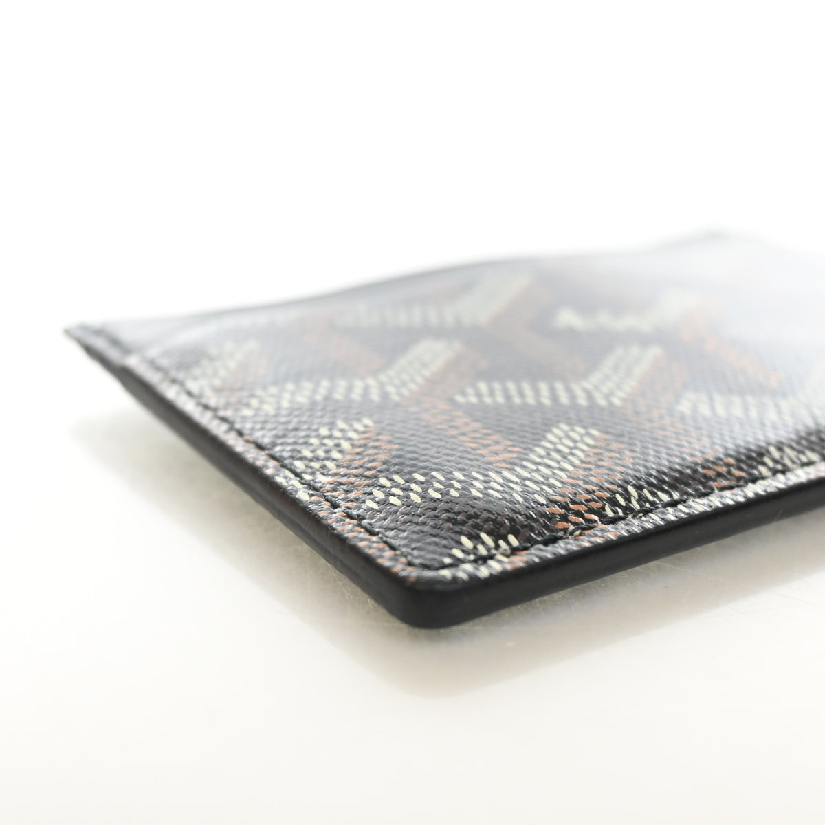 Pre-Owned Goyard Card Holder Goyardine St Sulpice, side view