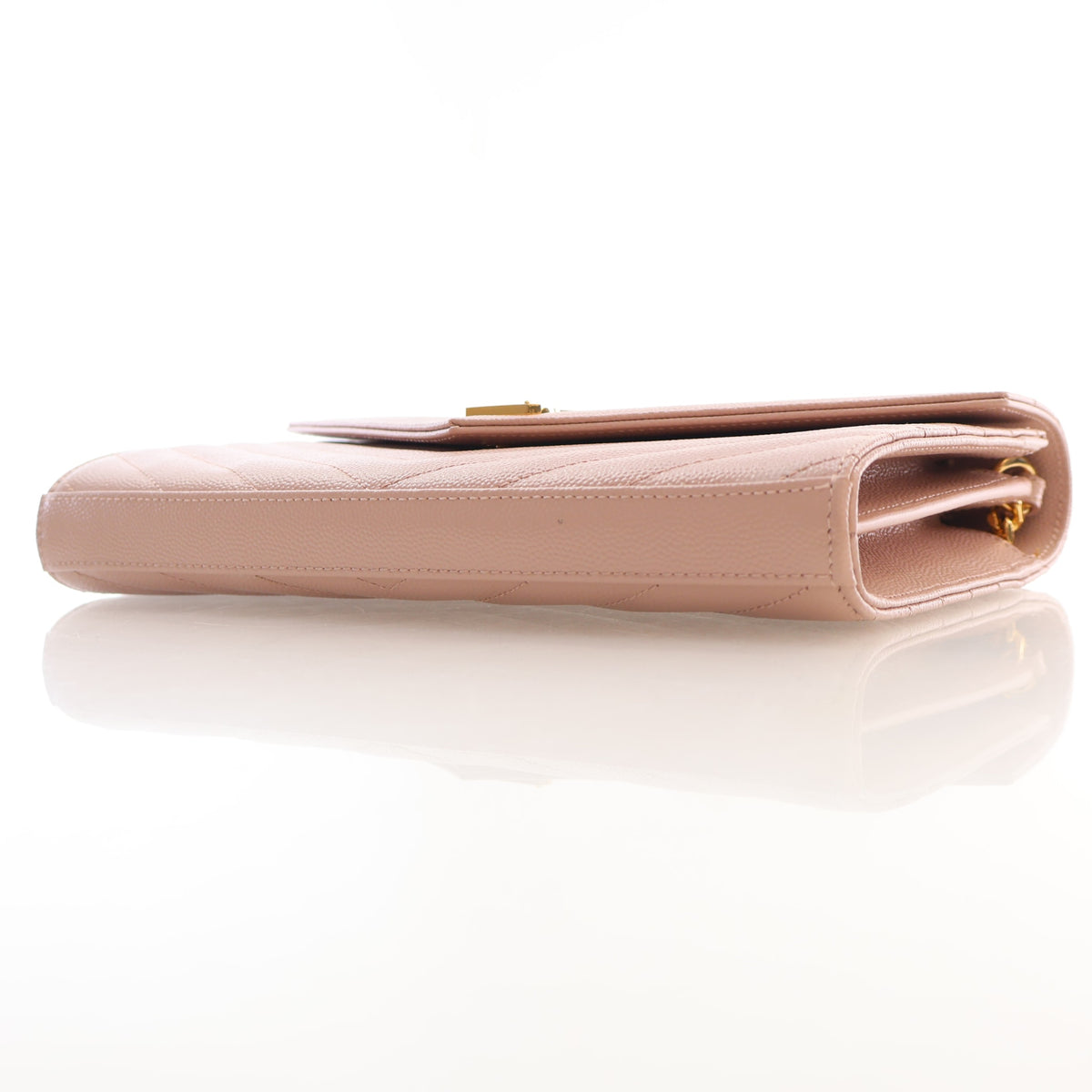 Pre-Owned Saint Laurent Chain Wallet Calfskin Cassandre Envelope, side profile, photo 7 of 19
