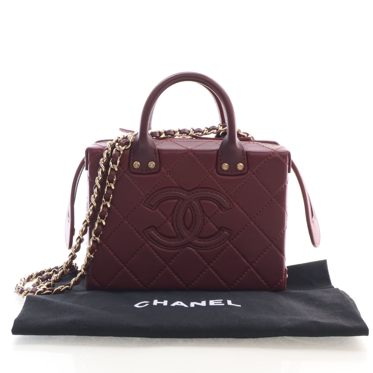 Pre-Owned Chanel Vanity Case Small Lambskin Coco Vault, front view, photo 16 of 16