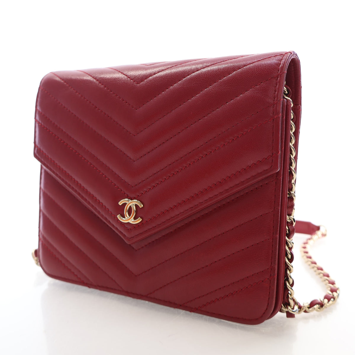 Chanel Lambskin Chevron Wallet on Chain, photo 3 of 17