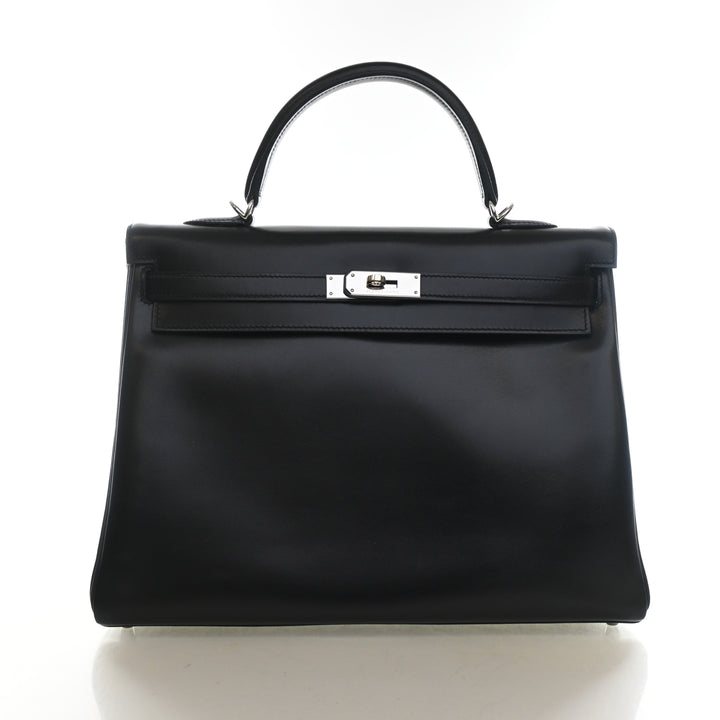 Hermes Noir Box Calf Kelly 35
