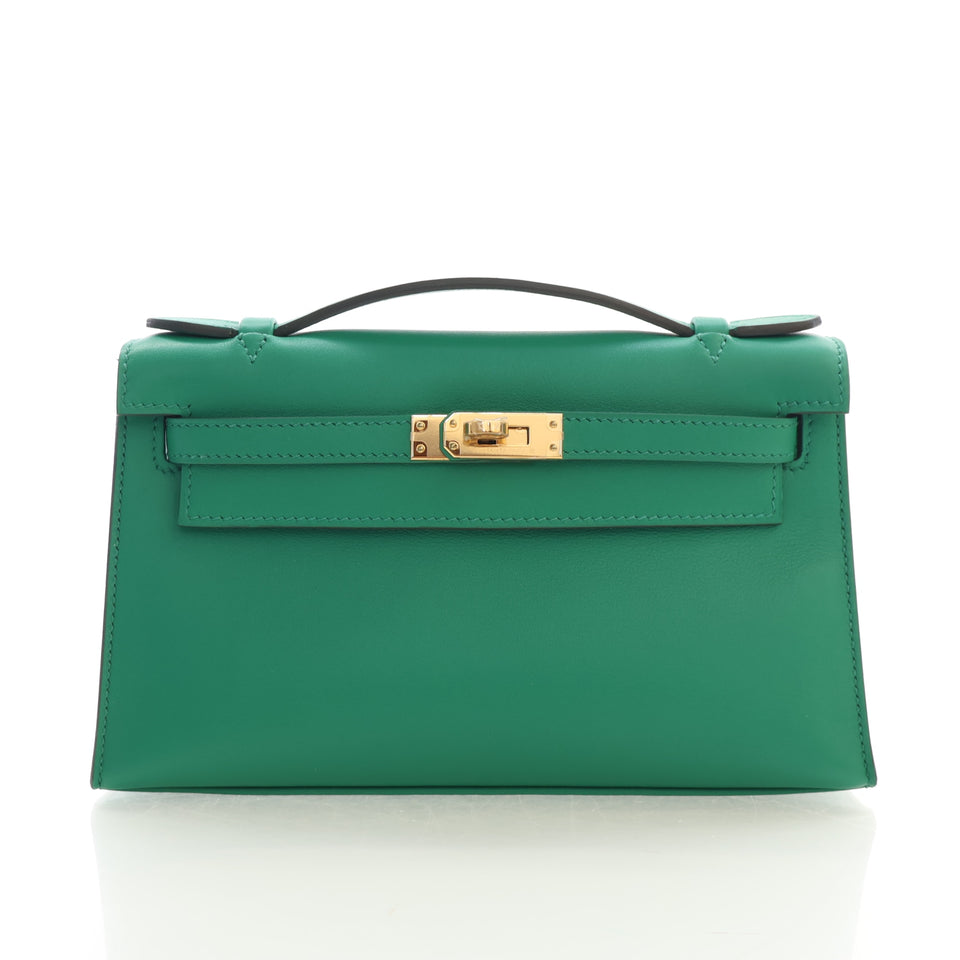 Hermes Vert Vertigo Swift Kelly Pochette
