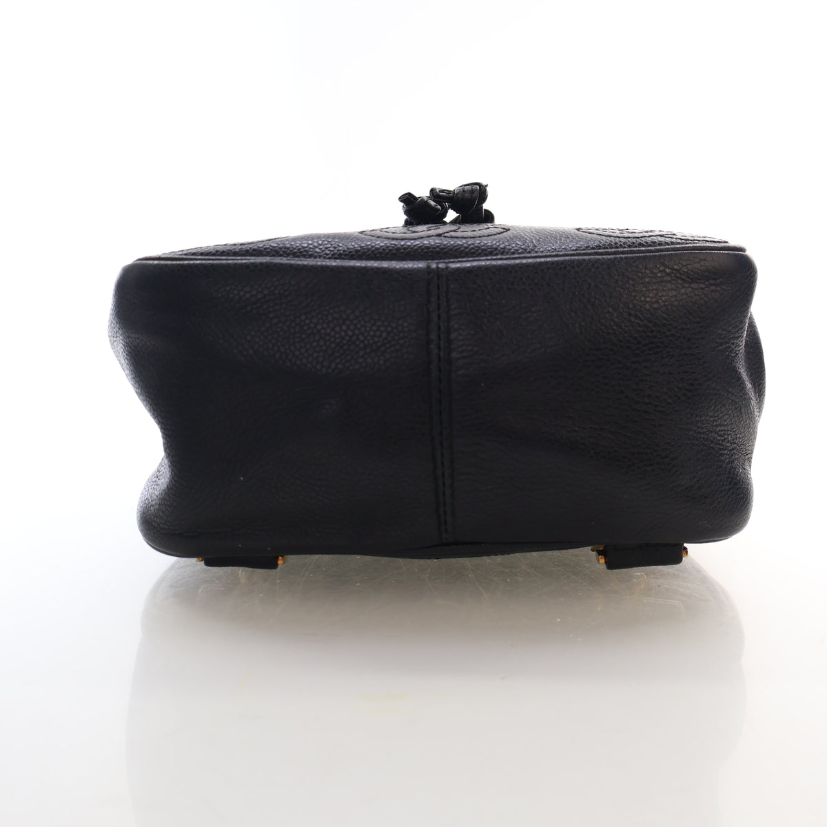 Vintage Chanel Backpack Caviar Leather Triple CC, base and feet view, photo 9 of 22