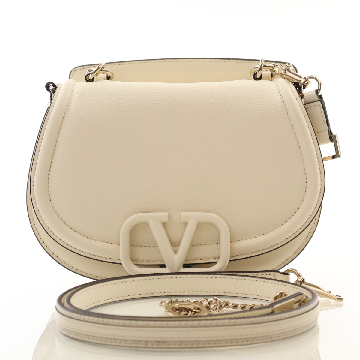 Pre-Owned Valentino Saddle Bag Calfskin Vsling, front view, photo 14 of 14